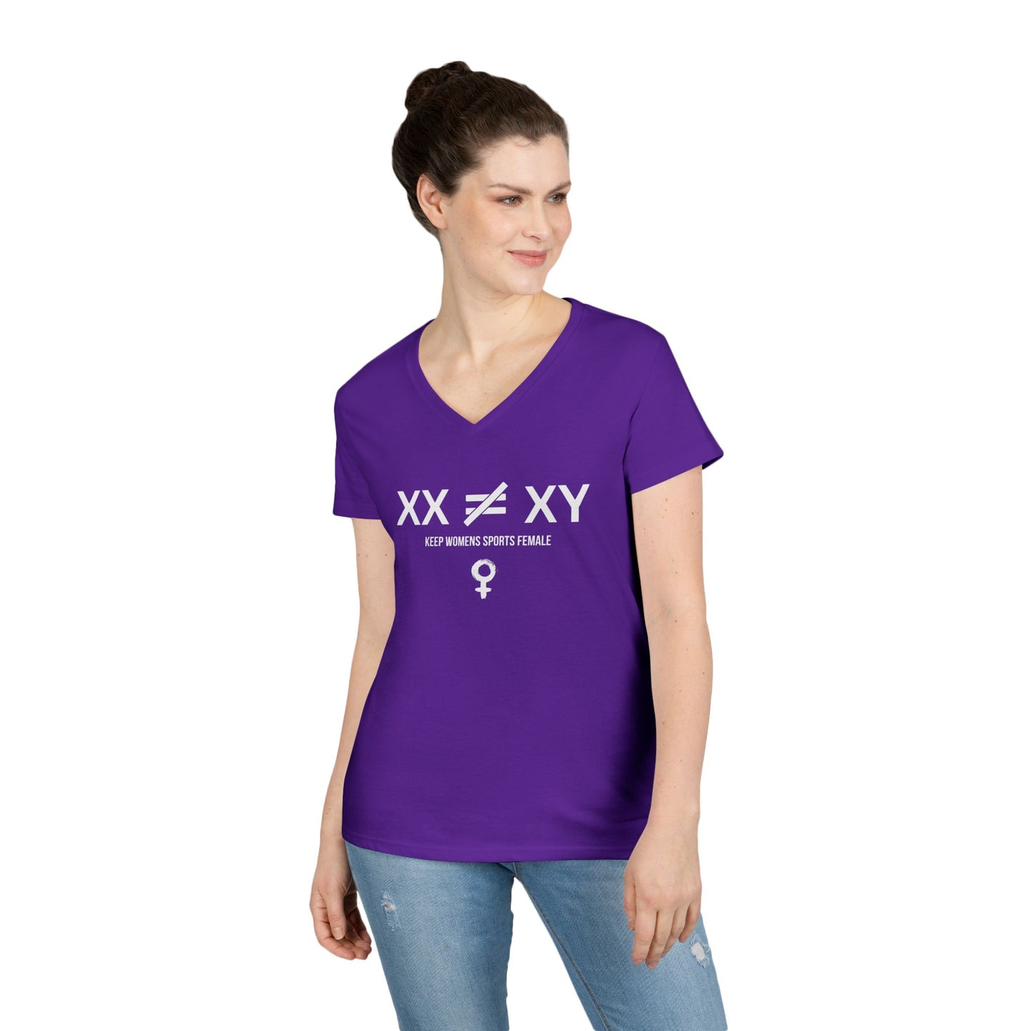 Keep Women's Sports Female V-Neck Soft-Style T-Shirt - Empowerment Tee for Active Women
