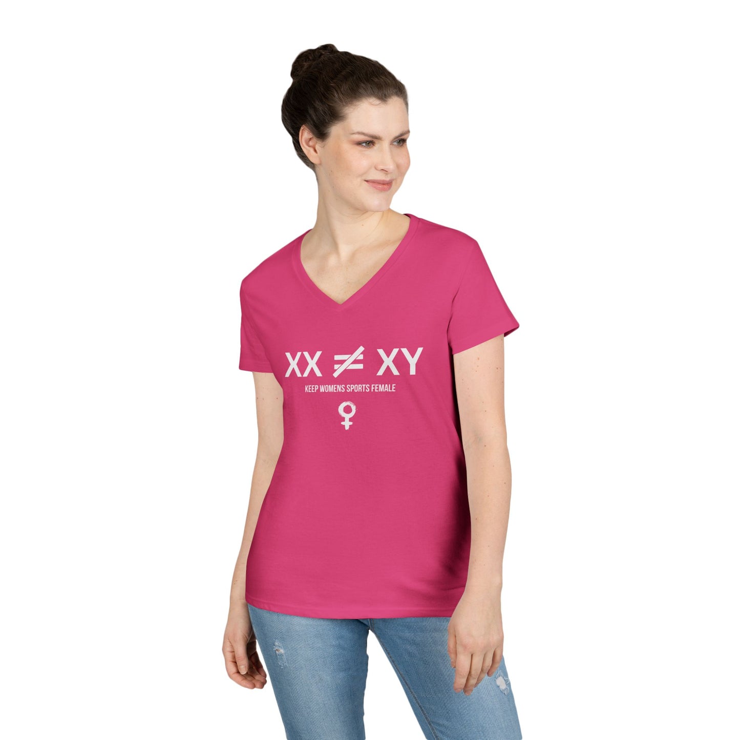 Keep Women's Sports Female V-Neck Soft-Style T-Shirt - Empowerment Tee for Active Women