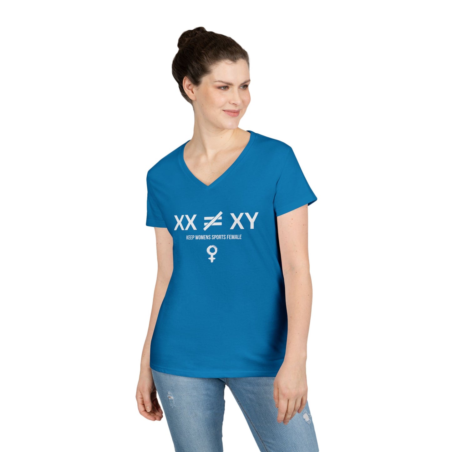 Keep Women's Sports Female V-Neck Soft-Style T-Shirt - Empowerment Tee for Active Women