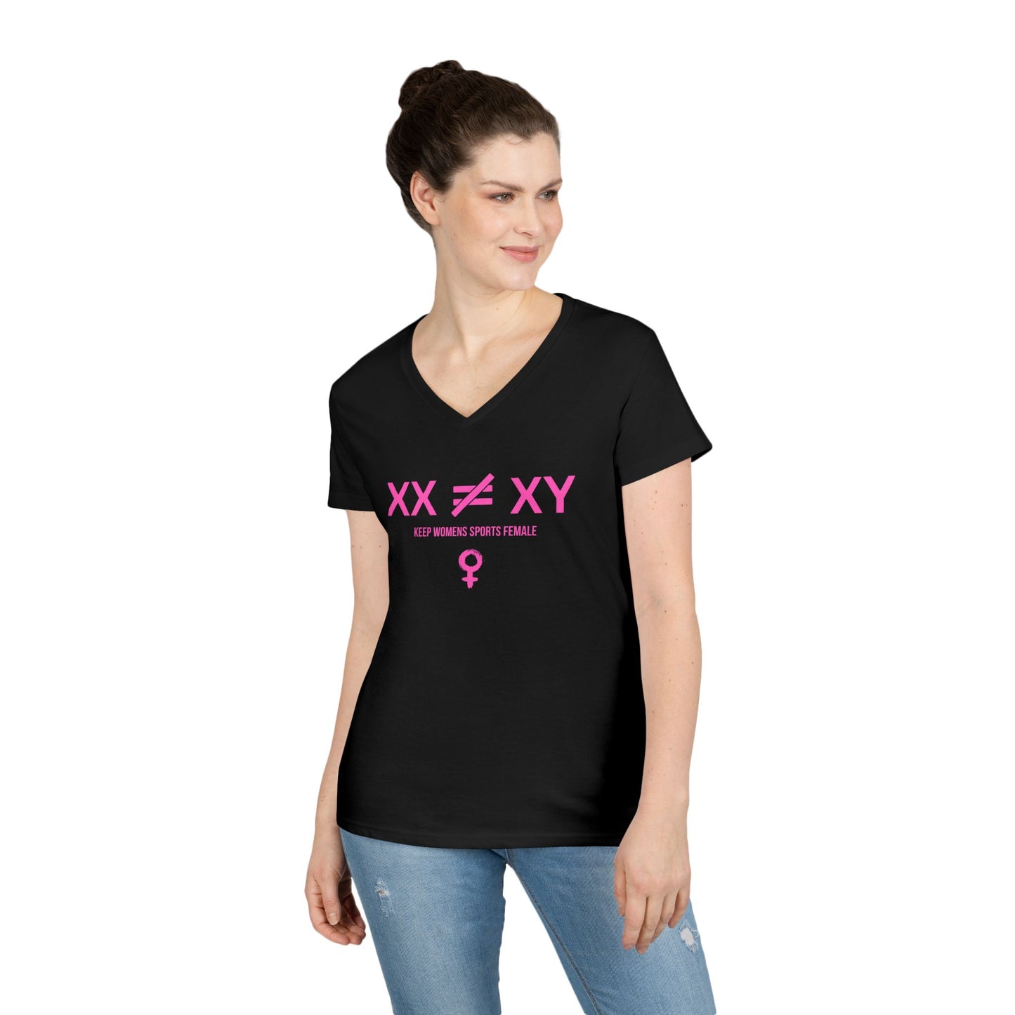 Keep Women's Sports Female V-Neck Soft-Style T-Shirt - Empowerment Tee for Active Women