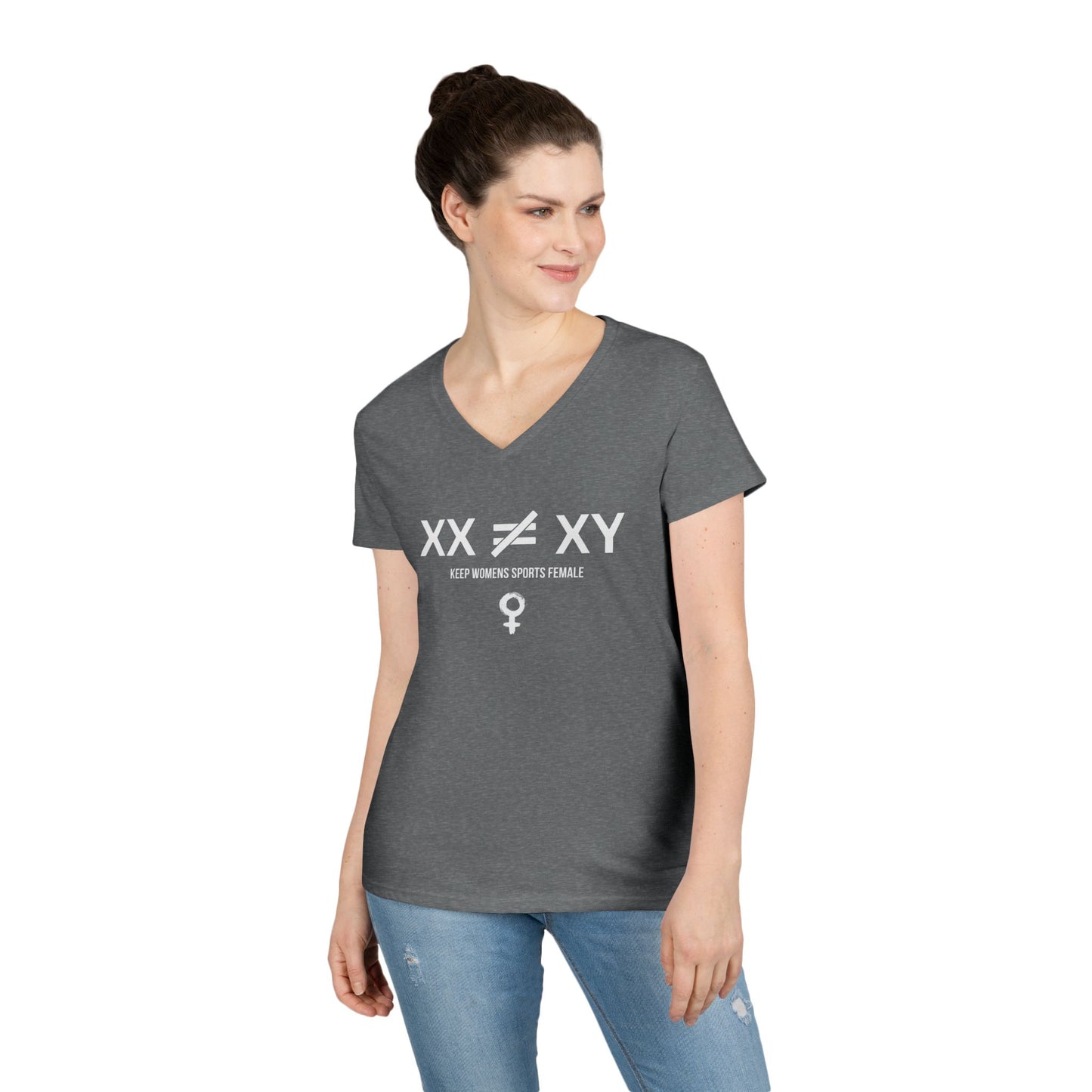 Keep Women's Sports Female V-Neck Soft-Style T-Shirt - Empowerment Tee for Active Women